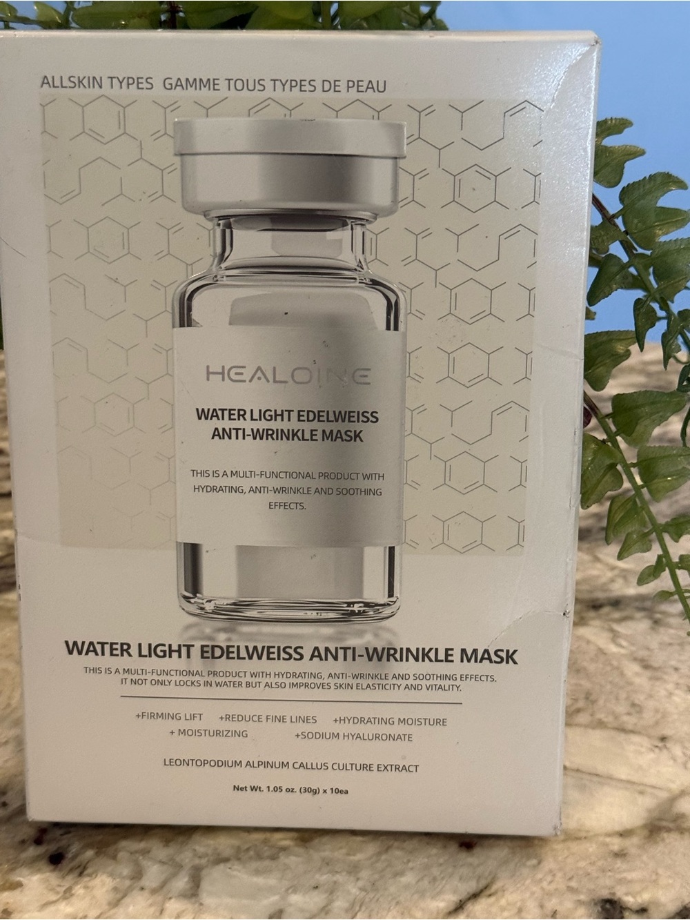 HEALOINE Water Light Edelweiss Anti-Wrinkle Face Mask 10 Pack Korean Skincare